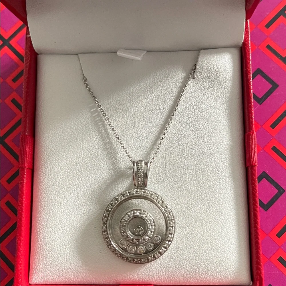 14K Floating Diamond Pendant Necklace